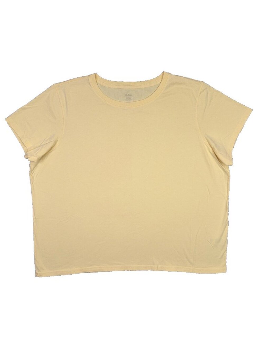 LL Bean T Shirt Womens 3X Yellow Short Sleeve Soft Cotton Crew Neck Tee Casual